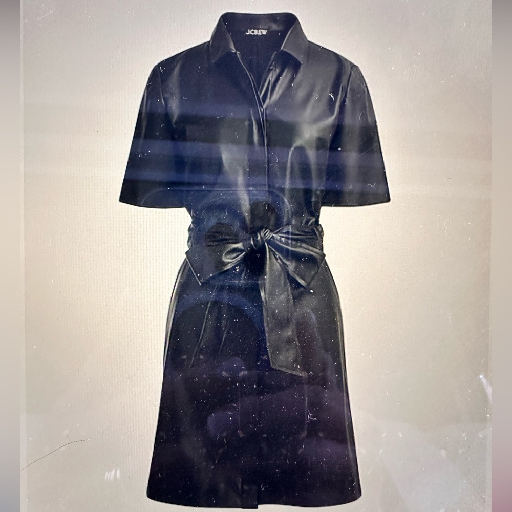 Button Front Faux Leather Dress